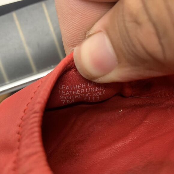 Tory Burch 7 M‎ women’s slip on ballet flat shoes red genuine leather (READ) - Picture 9 of 9